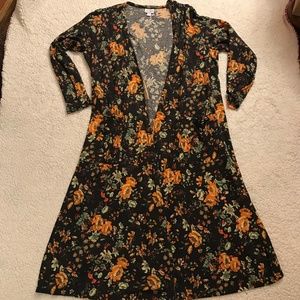 Large Floral LuLaRoe Sarah Duster Cardigan